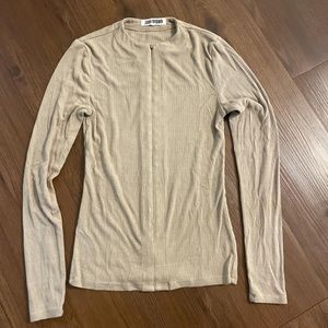 Joah Brown Long Sleeve Zip Top XS/S